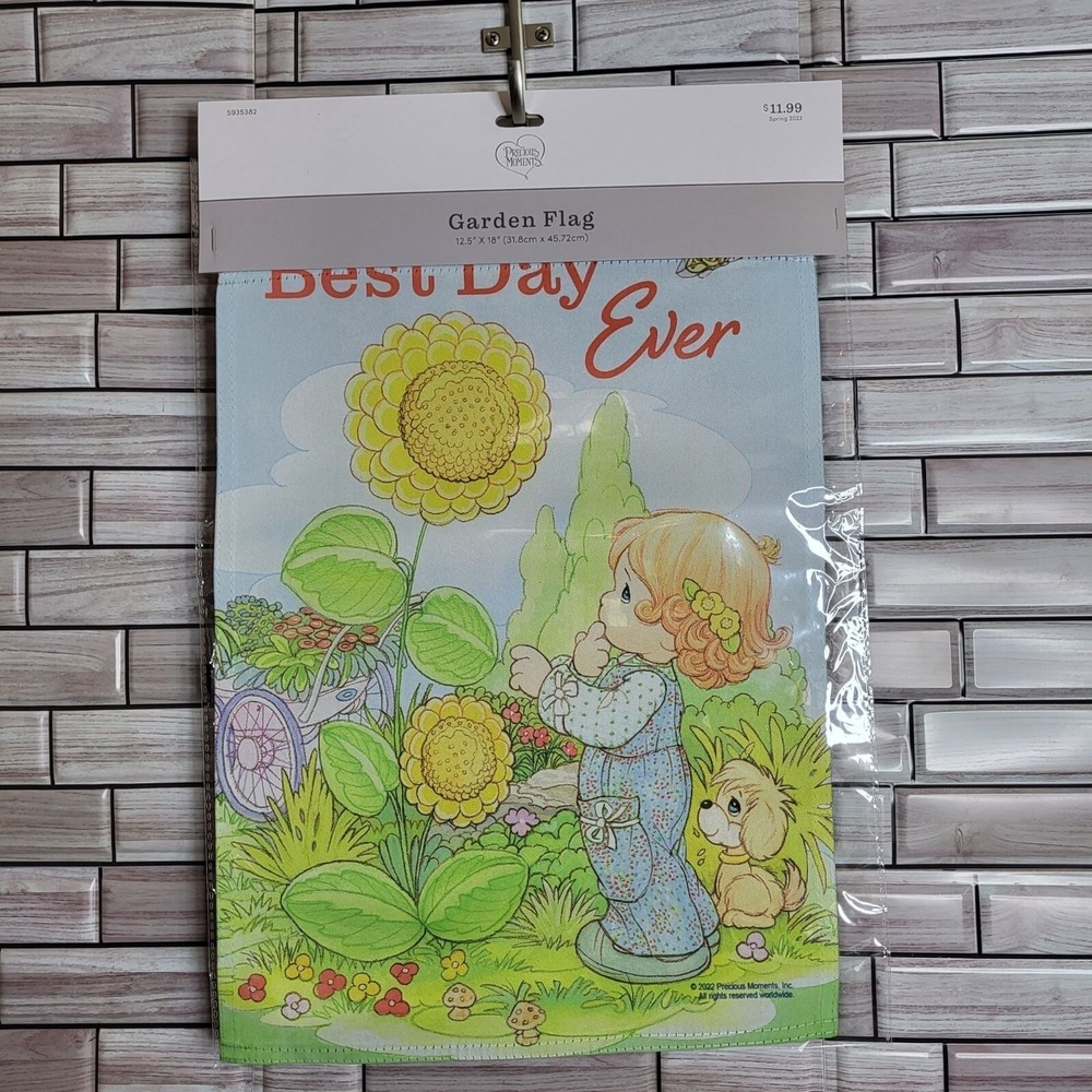 New Precious Moments Garden Flag Colorful 12.5"‎ x 18" Indoor Outdoor Decor